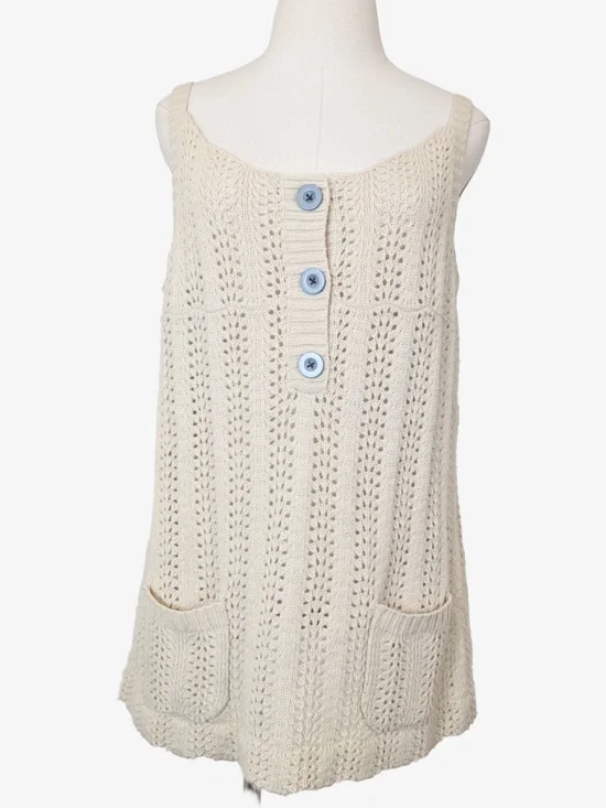Matilda Jane Knit Tank Top Sleeveless Size Large Beige - Picture 1 of 12
